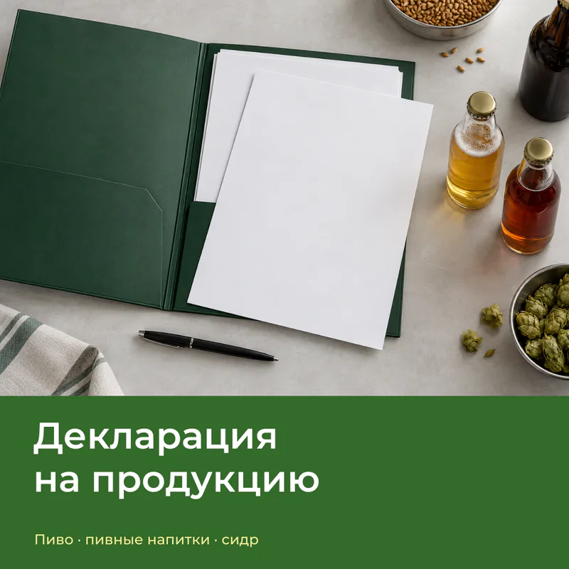 Папка с документами и образцы напитков — декларация на продукцию